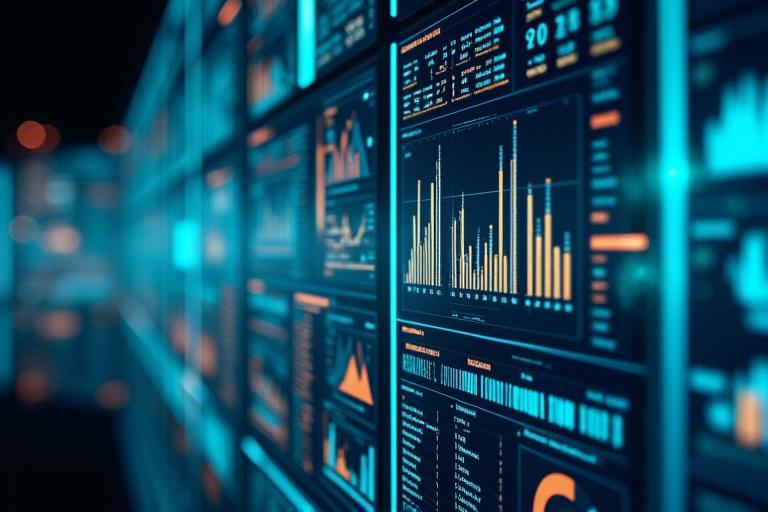 AI-powered database automation dashboard showing real-time analytics