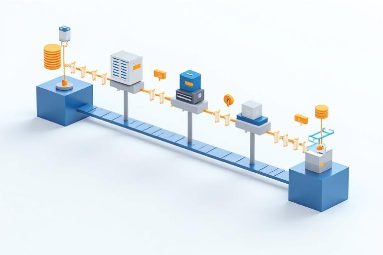 ETL pipeline automation workflow diagram showing data flow and processing stages